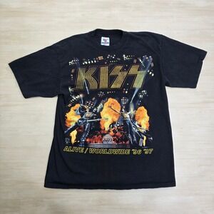 Vintage KISS 1996-1997 'Alive Worldwide' Tour RARE 90s Hottest Band Shirt Large